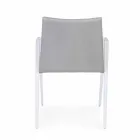 Silla de jardín moderna con reposabrazos en aluminio blanco Homemotion - Liliana Viadurini