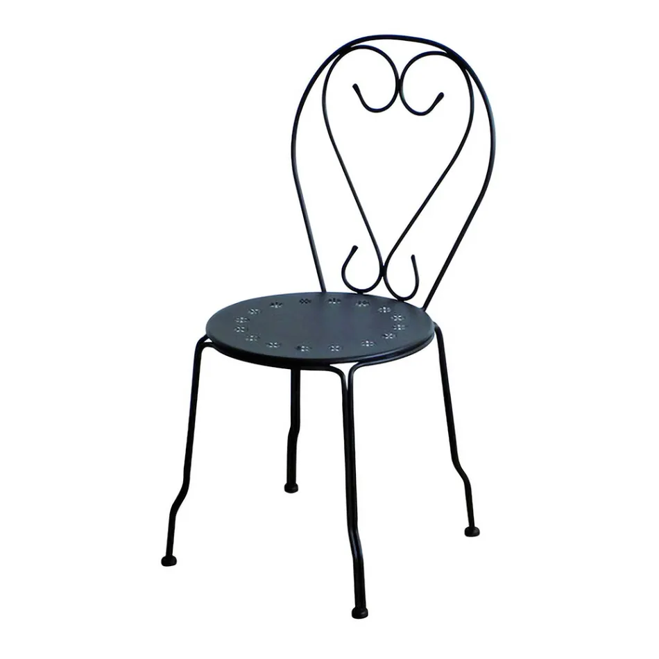 Silla de jardín totalmente de metal - Archivo Viadurini