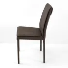 Silla de interior con respaldo alto en piel sintética Made in Italy - Cleto Viadurini