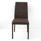 Silla de interior con respaldo alto en piel sintética Made in Italy - Cleto Viadurini