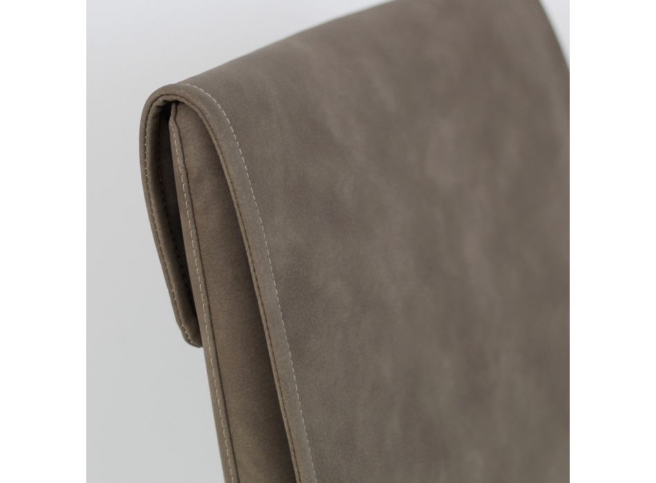 Silla de interior con respaldo alto en piel sintética Made in Italy - Cleto Viadurini