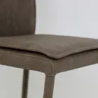 Silla de interior con respaldo alto en piel sintética Made in Italy - Cleto Viadurini