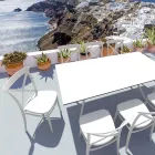 Silla Apilable de Interior y Exterior en Resina Reforzada con Fibra de Vidrio - Naira Viadurini