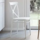 Silla Apilable de Interior y Exterior en Resina Reforzada con Fibra de Vidrio - Naira Viadurini