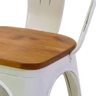 Silla de interior y exterior de hierro y asiento de madera - Papelería Viadurini