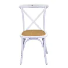 Silla de interior apilable de madera de abedul y asiento de ratán - Barriera Viadurini