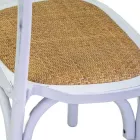 Silla de interior apilable de madera de abedul y asiento de ratán - Barriera Viadurini