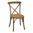 Silla de interior apilable de madera de abedul y asiento de ratán - Barriera Viadurini