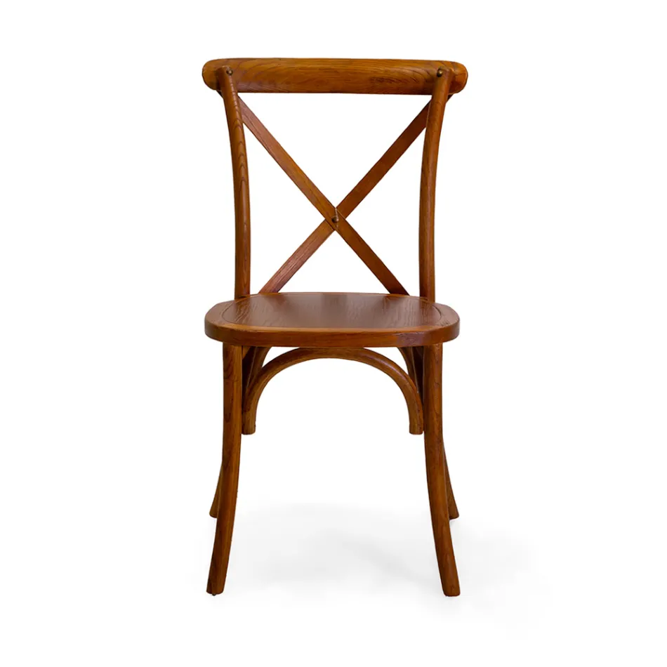 Silla apilable de interior en madera de olmo - Barriera Viadurini