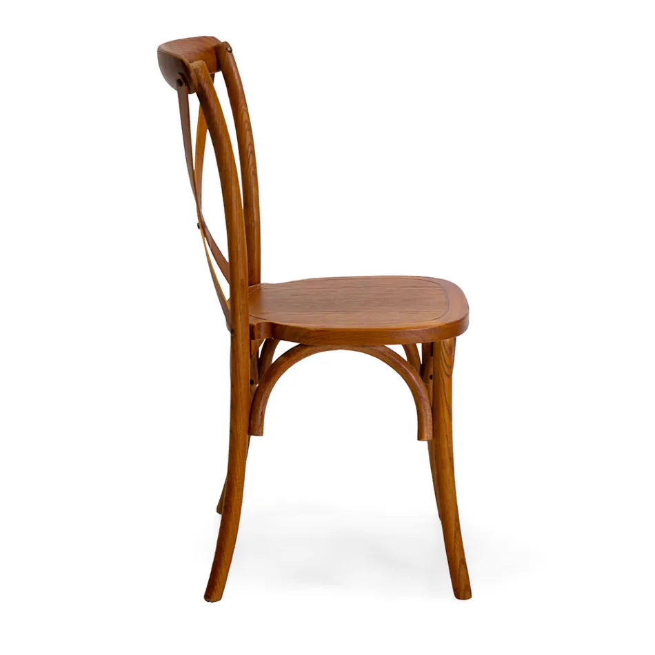 Silla apilable de interior en madera de olmo - Barriera Viadurini