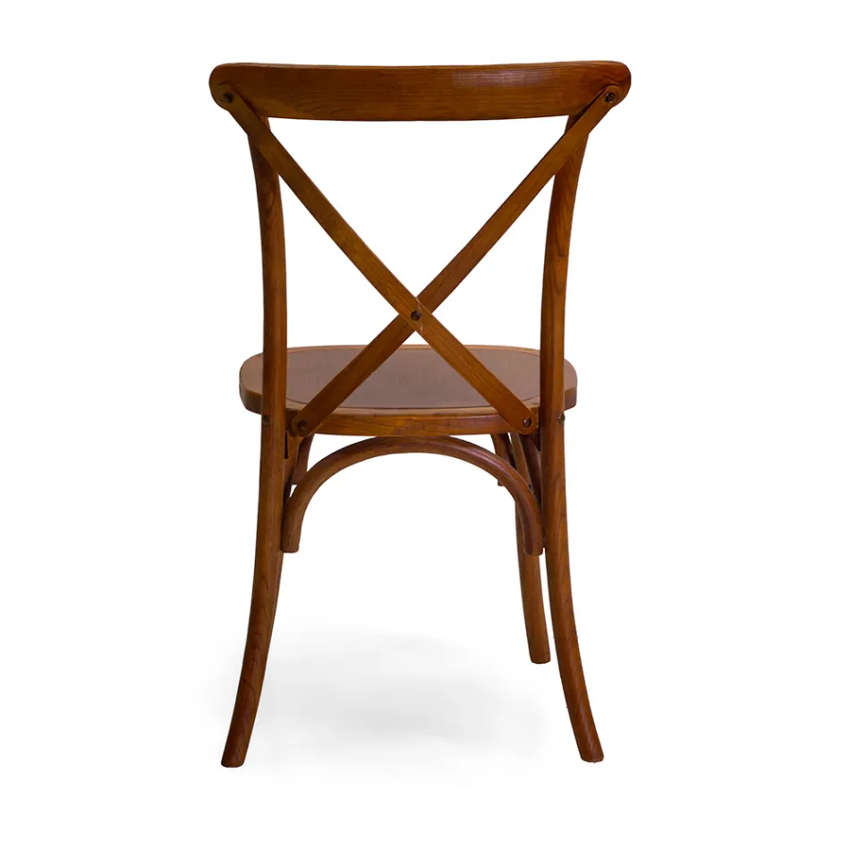 Silla apilable de interior en madera de olmo - Barriera Viadurini