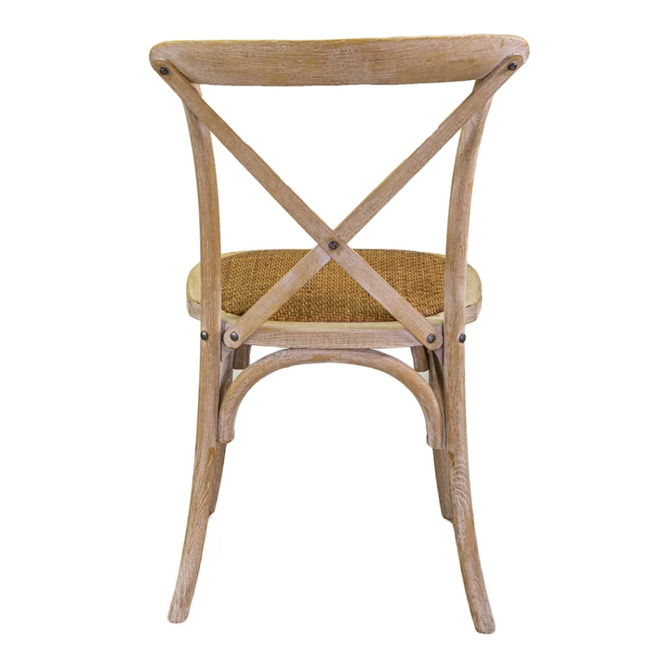 Silla apilable de interior en madera de olmo - Barriera Viadurini