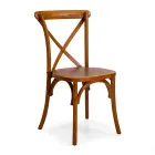 Silla apilable de interior en madera de olmo - Barriera Viadurini