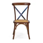 Silla apilable de interior en madera de roble y asiento de ratán - Barriera Viadurini