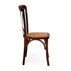 Silla apilable de interior en madera de roble y asiento de ratán - Barriera Viadurini