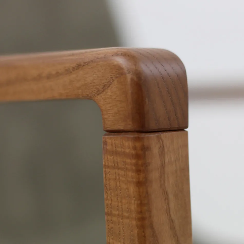 Silla de comedor con reposabrazos en madera de fresno Made in Italy - Betsy Viadurini