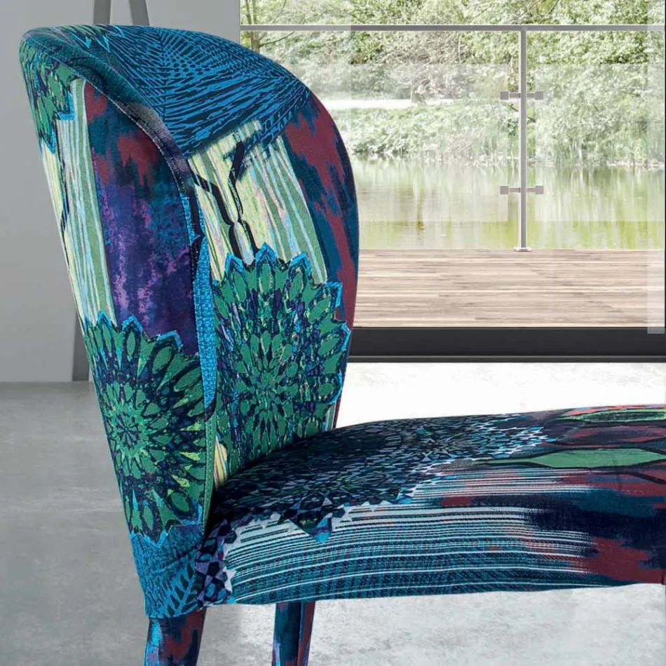 Silla de Comedor con Asiento y Patas Tapizadas Made in Italy - Verona Viadurini