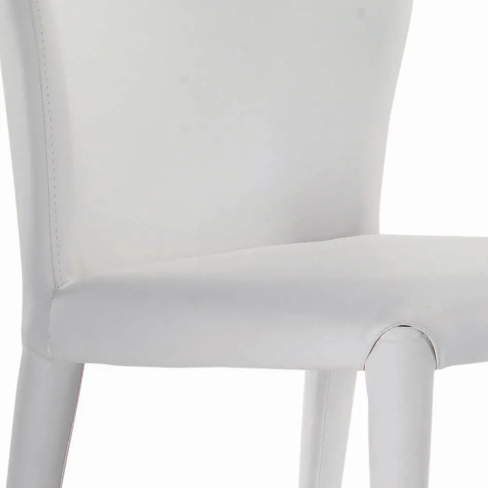 Silla de Comedor con Asiento y Patas Tapizadas Made in Italy - Verona Viadurini