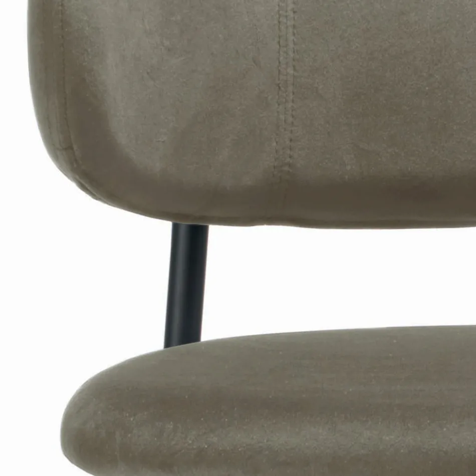 Silla de comedor con asiento y respaldo de terciopelo Made in Italy - Livorno Viadurini