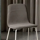 Silla de Comedor con Asiento de Tela y Estructura de Metal - Aisha Viadurini