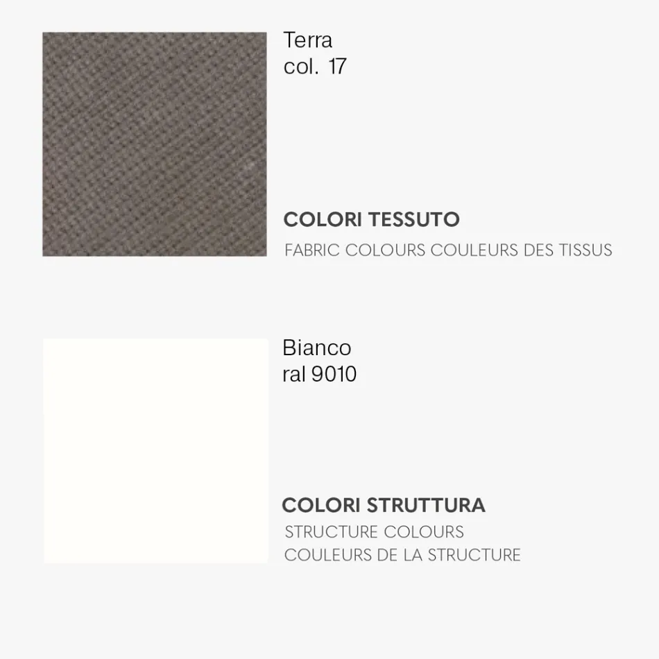 Silla de Comedor con Asiento de Tela y Estructura de Metal - Aisha Viadurini