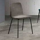 Silla de Comedor con Asiento de Tela y Estructura de Metal - Aisha Viadurini
