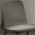 Silla de Comedor con Asiento de Tela y Estructura de Metal - Aisha Viadurini