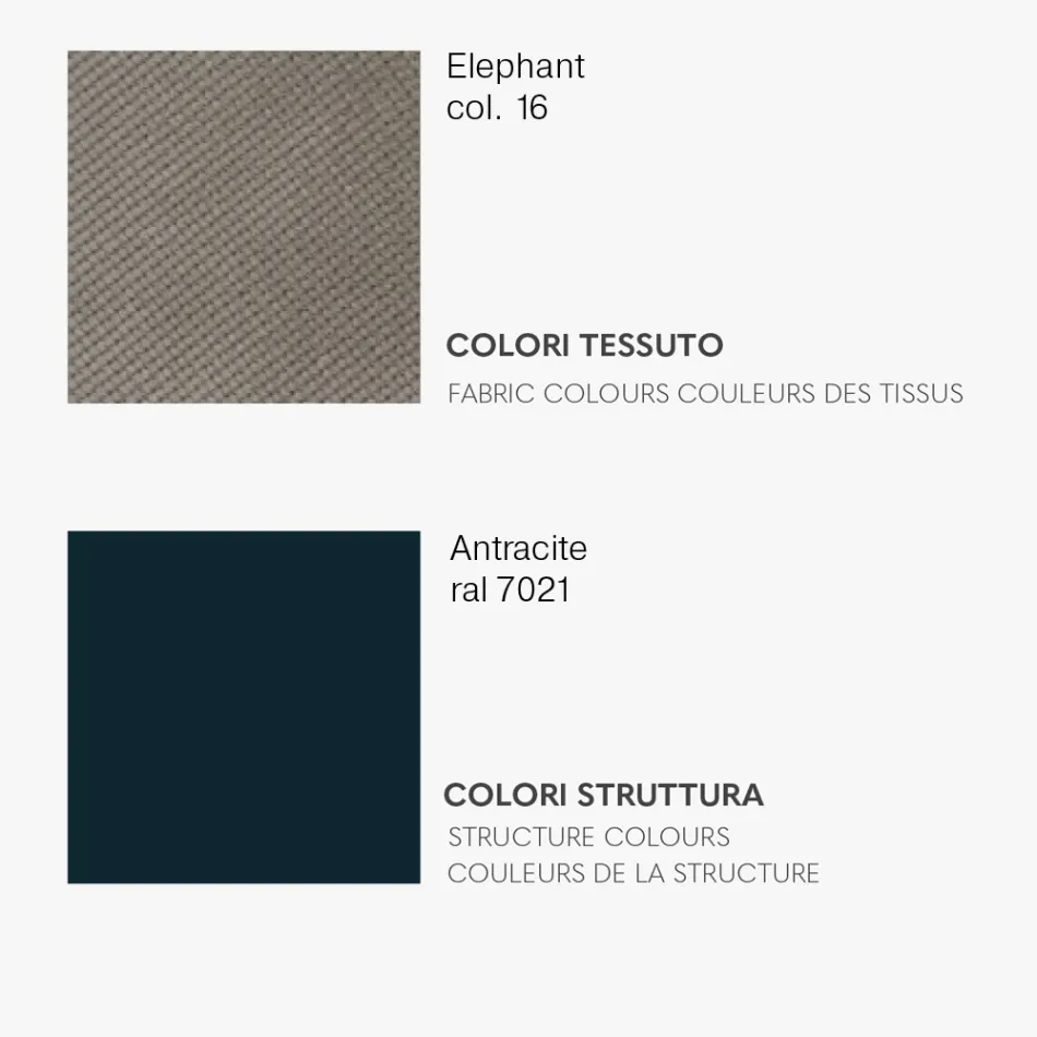 Silla de Comedor con Asiento de Tela y Estructura de Metal - Aisha Viadurini