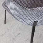 Silla de Comedor con Estructura de Metal y Asiento de Pana - Ridni Viadurini
