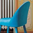Silla de comedor de diseño tapizada en tejido lavable Made in Italy - Trilly Viadurini