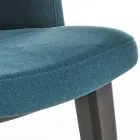 Silla de comedor de madera con asiento de terciopelo verde botella Made in Italy - Eddard Viadurini