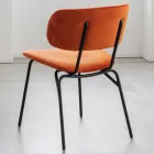 Silla de comedor de metal y terciopelo antimanchas, 2 piezas - Valnerina Viadurini