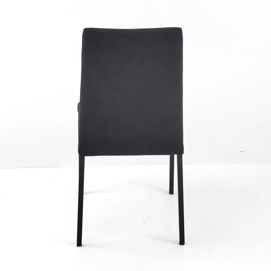 Silla de comedor de tela con respaldo alto Made in Italy - Orietta Viadurini