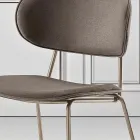 Silla de Comedor en Tela de 2 Acabados Diferentes Made in Italy - Sanemi Viadurini