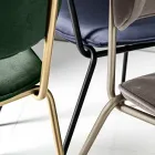 Silla de Comedor en Tela de 2 Acabados Diferentes Made in Italy - Sanemi Viadurini