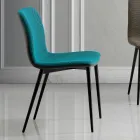 Silla de comedor en tela Vulcano y patas de metal Made in Italy - Amane Viadurini