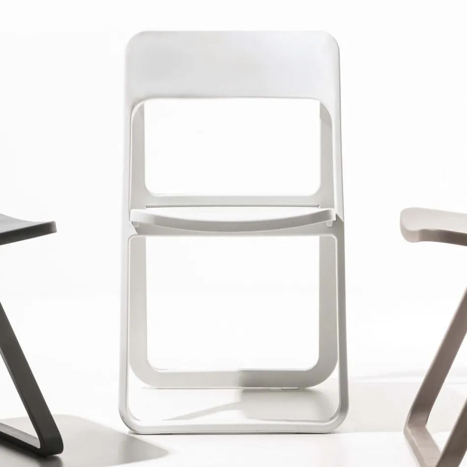 Silla de comedor plegable en polipropileno de colores, 4 piezas - Eliana Viadurini