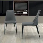 Silla de salón con patas de acero o madera Made in Italy - Florencia Viadurini