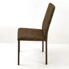 Silla de salón con respaldo alto en piel sintética Made in Italy - Orietta Viadurini