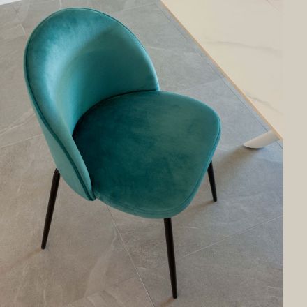 Silla de Salón con Asiento y Patas en Diferentes Acabados - Chandra Viadurini