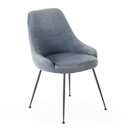 Silla de salón con asiento en tejido de microfibra de diferentes colores - Sándalo Viadurini