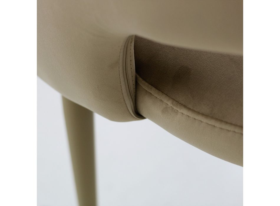 Silla de salón con asiento de terciopelo con acabado en cuerda Made in Italy - Savignano Viadurini