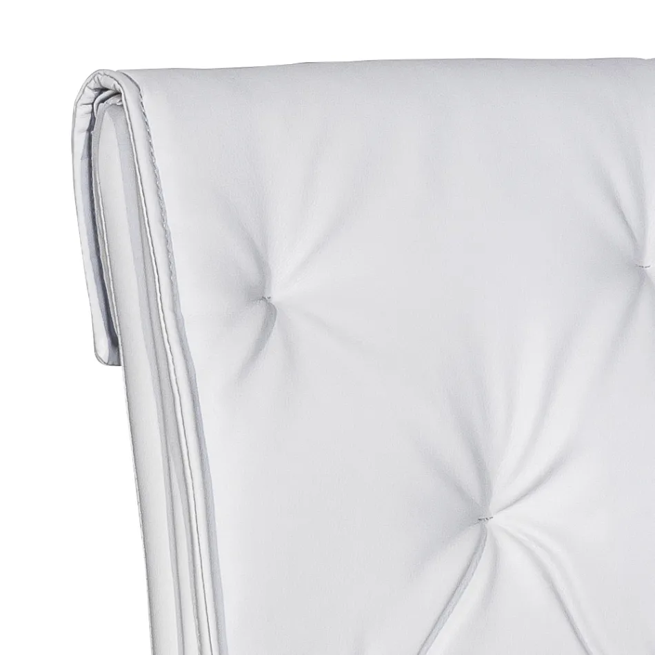 Silla de salón con estructura y asiento en piel sintética Made in Italy - Grogu Viadurini