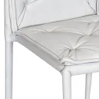 Silla de salón con estructura y asiento en piel sintética Made in Italy - Grogu Viadurini