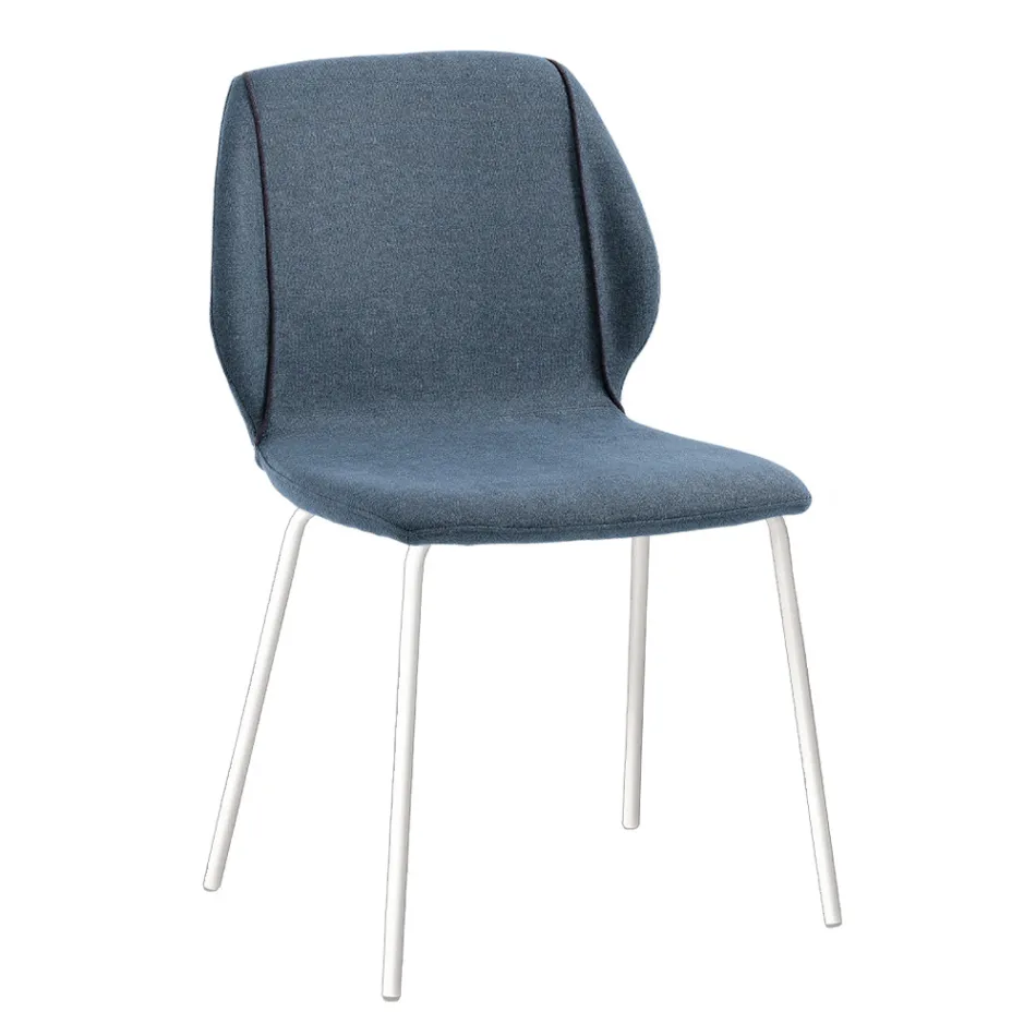 Silla de salón elegante de diseño moderno en tela con borde - Scarat Viadurini