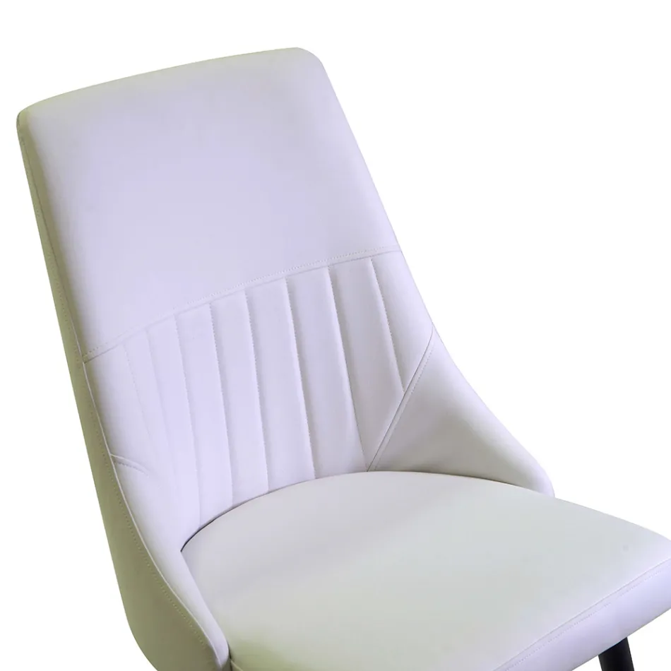 Silla de salón en metal y ecopiel de diferentes acabados - Onde Viadurini