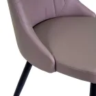 Silla de salón en metal y ecopiel de diferentes acabados - Onde Viadurini