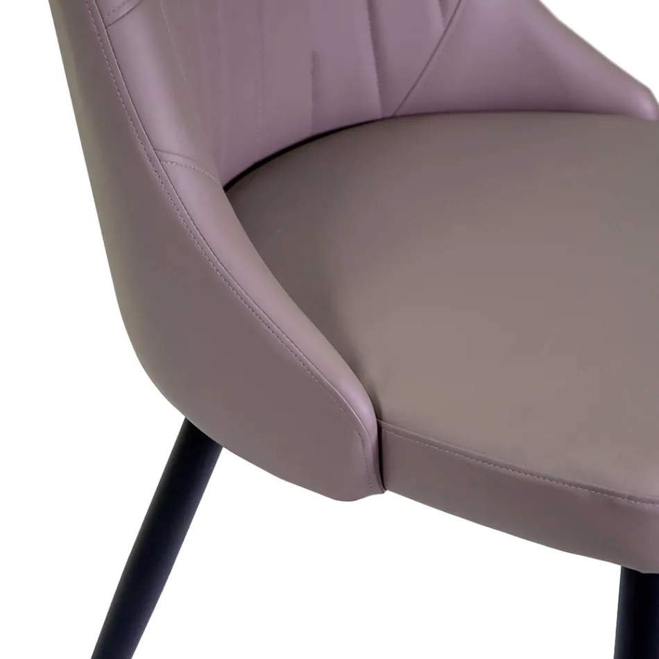 Silla de salón en metal y ecopiel de diferentes acabados - Onde Viadurini