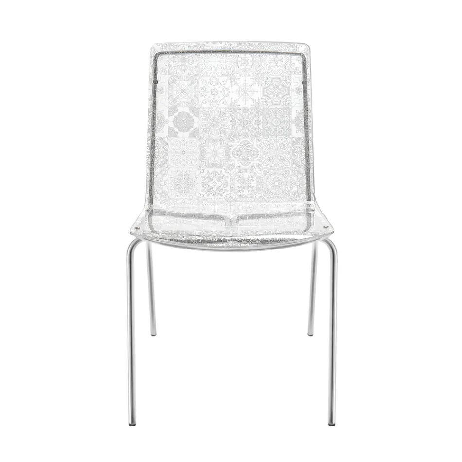 Silla de salón de plexiglás y hierro Made in Italy, 2 piezas - Pumbaa Viadurini