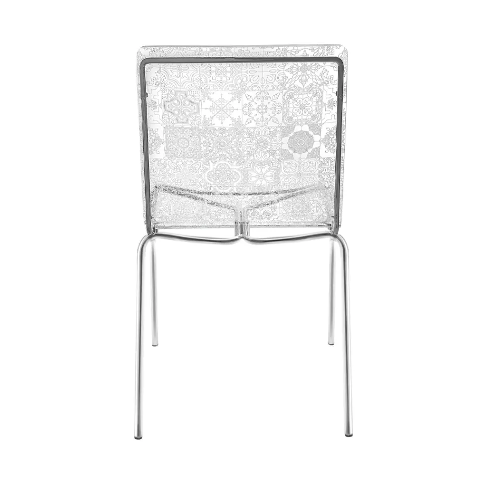 Silla de salón de plexiglás y hierro Made in Italy, 2 piezas - Pumbaa Viadurini